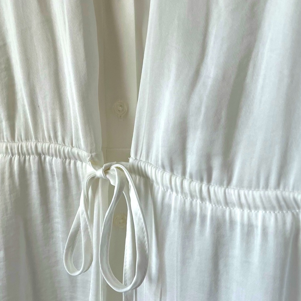 Simply Vera Vera Wang White Silky Blouse Top Collared Button-down Size XL - Picture 4 of 16